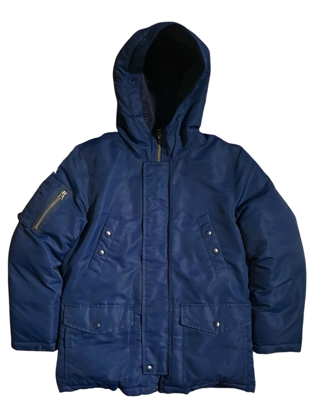 Polo Ralph Lauren Boys Blue Faux Fur Trim Hooded Parka Jacket Coat Kids